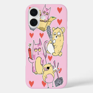 Chaotische schatjes liefde en chaos iPhone 16 hoesje