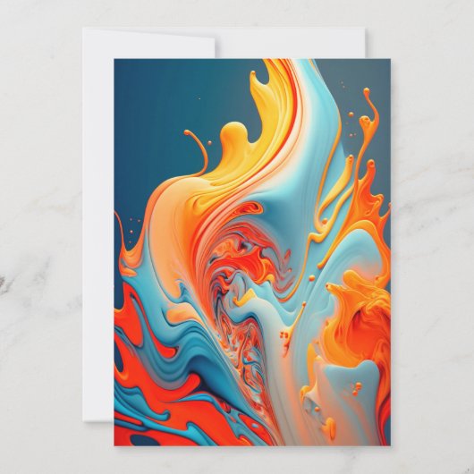 Chaotische vlammen printen verjaardagsfeestje kaart (Achterkant)