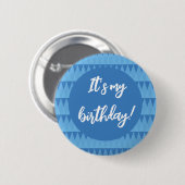 Chapa azul cumpleaños ronde button 5,7 cm (Voorkant /achterkant)