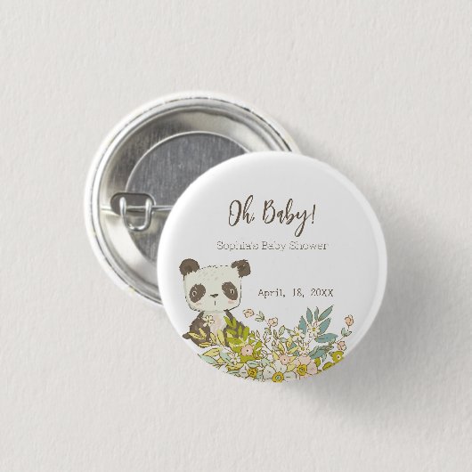 Chapa Baby Shower Panda Ronde Button 3,2 Cm (Voorkant /achterkant)