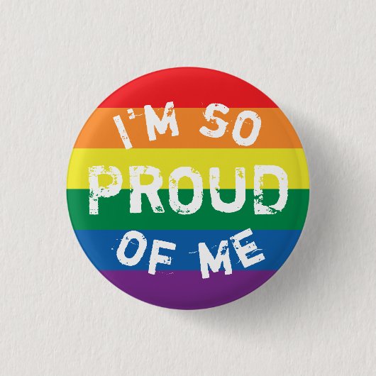 Chapa Bandera Orgullo Gay So Proud - Love is Ronde Button 3,2 Cm (Voorkant)