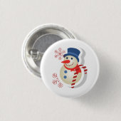 Chapa de muñeco de nieve ronde button 3,2 cm (Voorkant /achterkant)
