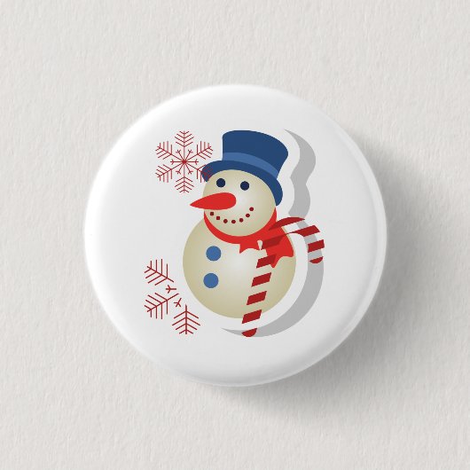 Chapa de muñeco de nieve ronde button 3,2 cm (Voorkant)