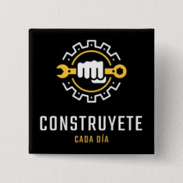 Chapa elegante  vierkante button 5,1 cm