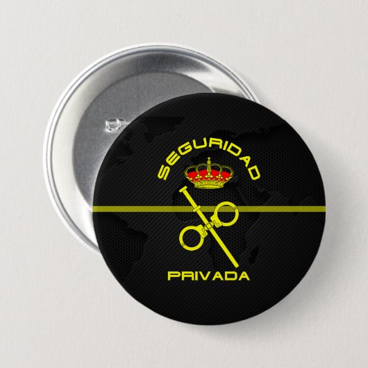 Chapa emblema Seguridad Privada España Ronde Button 7,6 Cm (Voorkant /achterkant)