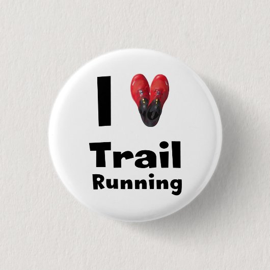Chapa "I love Trail Running" Ronde Button 3,2 Cm (Voorkant)