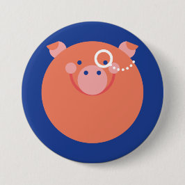 Chapa Minimal Pig Ronde Button 7,6 Cm