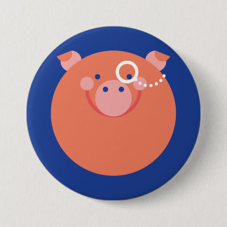 Chapa Minimal Pig Ronde Button 7,6 Cm