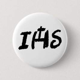 Chapa pin con motivo católico IHS Ronde Button 5,7 Cm
