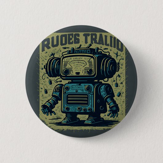 Chapa Redonda De 5 cm  robot oud Ronde Button 5,7 Cm (Voorkant)