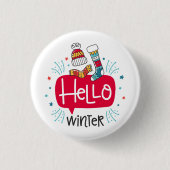 chapa redonda navideña hello winter ronde button 3,2 cm (Voorkant)