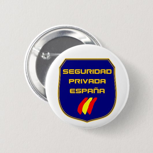 Chapa Seguridad Privada España Placa Ronde Button 5,7 Cm (Voorkant /achterkant)