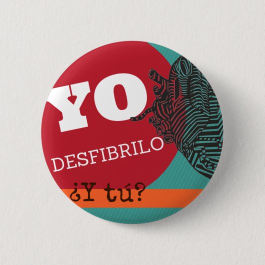 Chapa "Yo desfibrilo, ¿y tú?" Ronde Button 5,7 Cm (Voorkant)