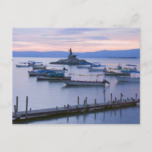 Chapala-meer eiland en steiger briefkaart (Voorkant)