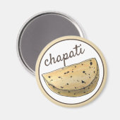Chapati Roti Indian Food Bread Flatbrood Foodie Magneet (Voorkant / Achterkant)