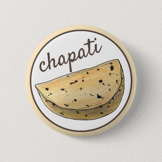 Chapati Roti Indian Food Bread Flatbrood Foodie Ronde Button 5,7 Cm (Voorkant)