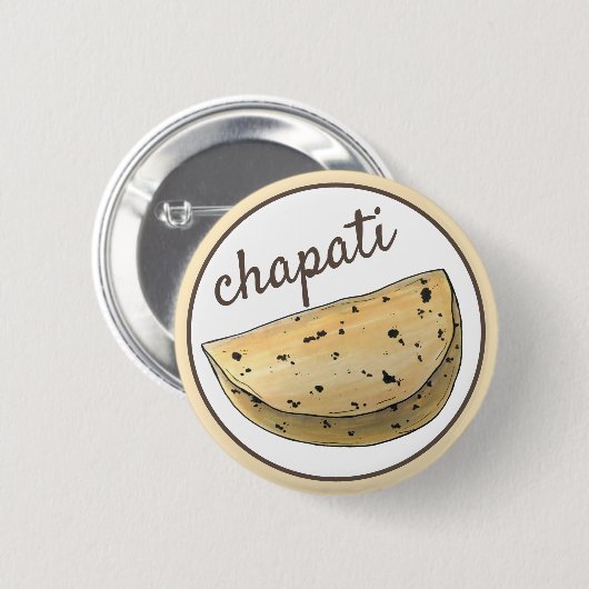 Chapati Roti Indian Food Bread Flatbrood Foodie Ronde Button 5,7 Cm (Voorkant /achterkant)