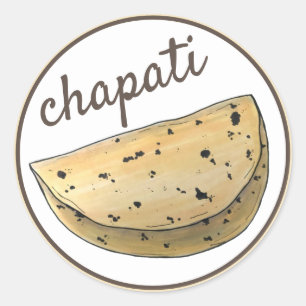 Chapati Roti Indian Food Brood Bakkerij Ronde Sticker