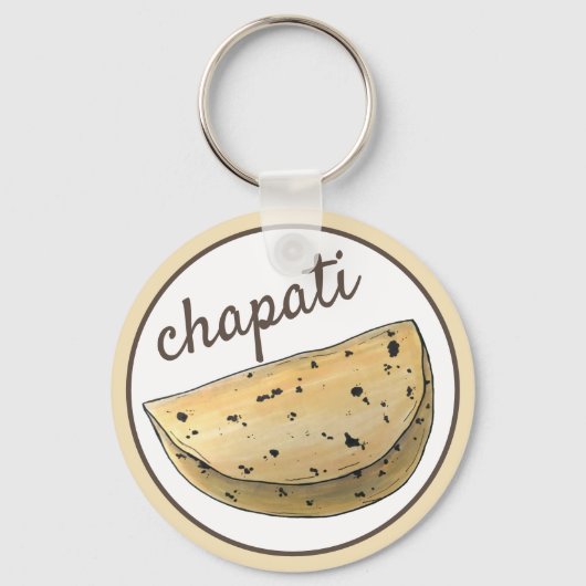 Chapati Roti Indian Food Brood Bakkerij Sleutelhanger (Voorkant)