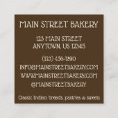 Chapati Roti Indian Food Brood Bakkerij Vierkante Visitekaartje (Achterkant)