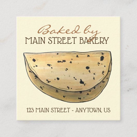 Chapati Roti Indian Food Brood Bakkerij Vierkante Visitekaartje (Voorkant)