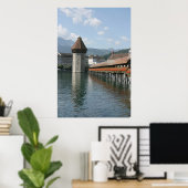 Chapel Bridge, Lucerne, Switzerland Poster (Thuiskantoor)