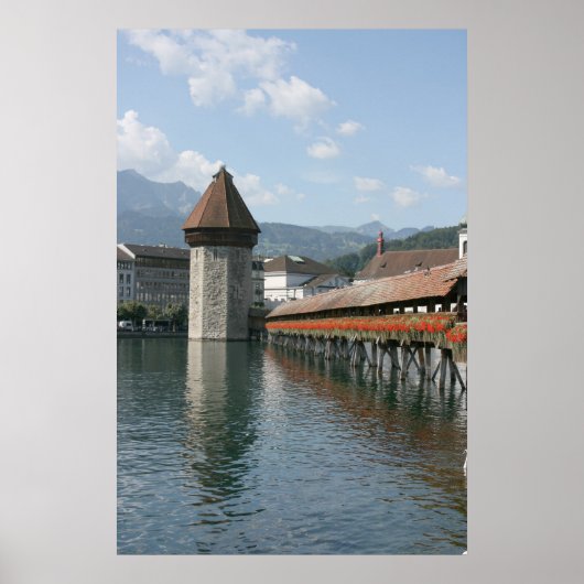Chapel Bridge, Lucerne, Switzerland Poster (Voorkant)