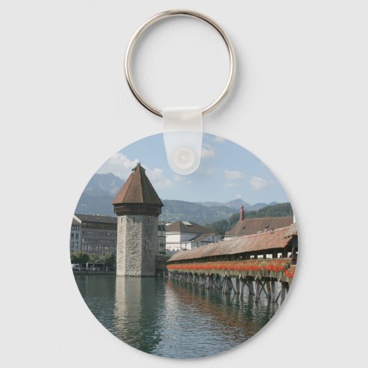 Chapel Bridge, Lucerne, Switzerland Sleutelhanger (Voorkant)
