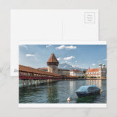 Chapel Bridge Lucerne, zwitserland Briefkaart (Voorkant / Achterkant)
