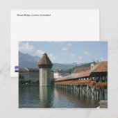 Chapel Bridge, Lucerne, Zwitserland Briefkaart (Voorkant / Achterkant)