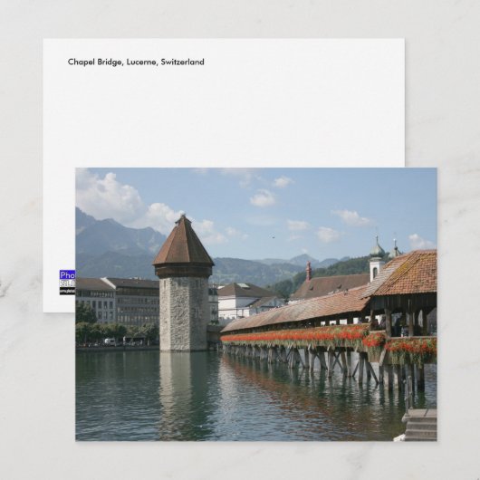 Chapel Bridge, Lucerne, Zwitserland Briefkaart (Voorkant / Achterkant)