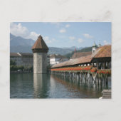 Chapel Bridge, Lucerne, Zwitserland Briefkaart (Voorkant)