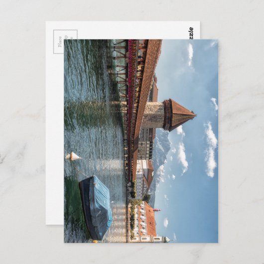 Chapel Bridge Lucerne, zwitserland Briefkaart (Voorkant / Achterkant)