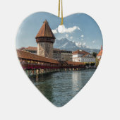 Chapel Bridge Lucerne, zwitserland Keramisch Ornament (Rechts)