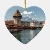 Chapel Bridge Lucerne, zwitserland Keramisch Ornament (Voorkant)