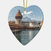 Chapel Bridge Lucerne, zwitserland Keramisch Ornament (Links)