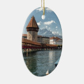 Chapel Bridge Lucerne, zwitserland Keramisch Ornament (Rechts)