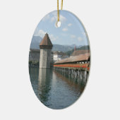 Chapel Bridge, Lucerne, Zwitserland Keramisch Ornament (Links)