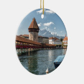 Chapel Bridge Lucerne, zwitserland Keramisch Ornament (Rechts)