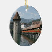 Chapel Bridge, Lucerne, Zwitserland Keramisch Ornament (Rechts)