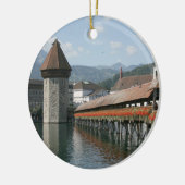 Chapel Bridge, Lucerne, Zwitserland Keramisch Ornament (Links)
