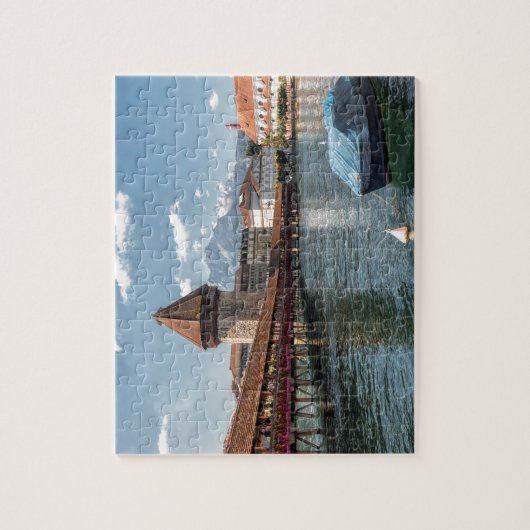 Chapel Bridge Lucerne, zwitserland Legpuzzel (Verticaal)