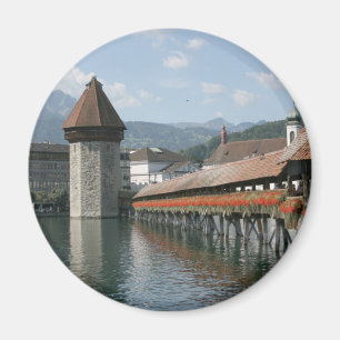 Chapel Bridge, Lucerne, Zwitserland Magneet