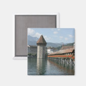 Chapel Bridge, Lucerne, Zwitserland Magneet (Voorkant / Achterkant)