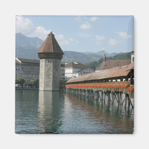 Chapel Bridge, Lucerne, Zwitserland Magneet