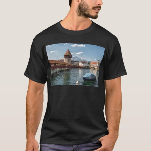Chapel Bridge Lucerne, zwitserland T-shirt (Voorkant)