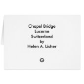Chapel Bridge, Luzerne, Zwitserland-kaart (Achterkant Horizontaal)