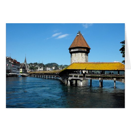Chapel Bridge, Luzerne, Zwitserland-kaart (Voorkant Horizontaal)
