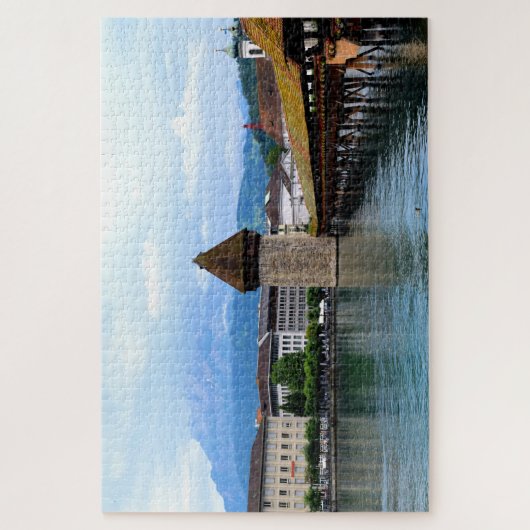 Chapel Bridge - Mount Pilatus - Luzern Zwitserland Legpuzzel (Verticaal)