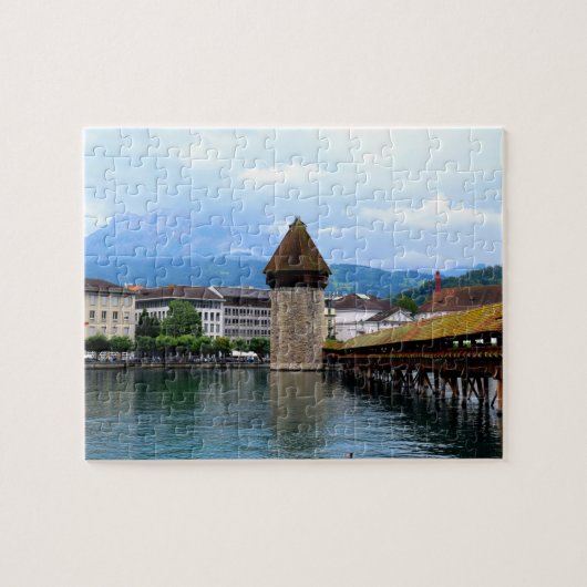 Chapel Bridge - Mt. Pilatus - Lucerne Switzerland Legpuzzel (Horizontaal)